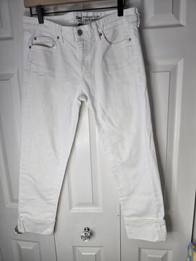 Gap Straight Cuff White Jeans